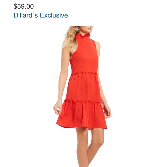 Red/Orange Ruffle Dress - Picture 5 of 6